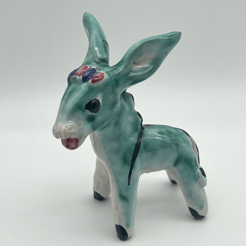Vintage Hand painted Ceramic Italian Donkey Figurine Italy Signed DA Raffaele